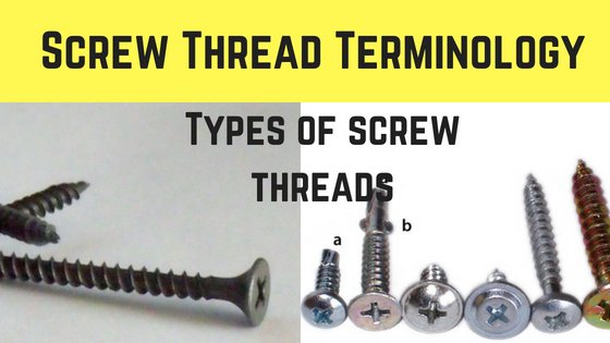 Screw Thread Terminology and types of screw threads