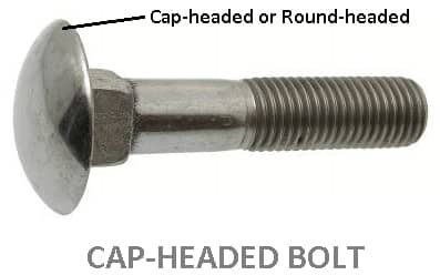 round headed bolt -Types of Nuts and Bolts