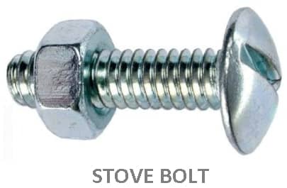 stove bolt -Types of Nuts and Bolts