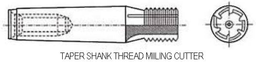 Taper shank thread milling cutter