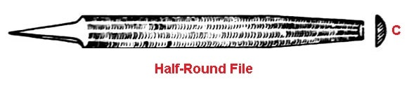 Types of file tool- Half-round file
