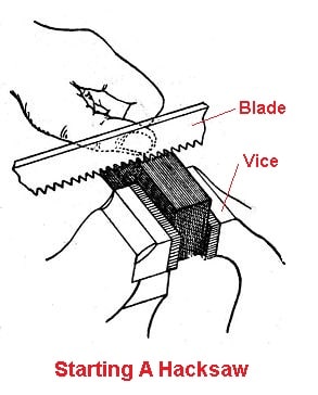 Starting a hacksaw
